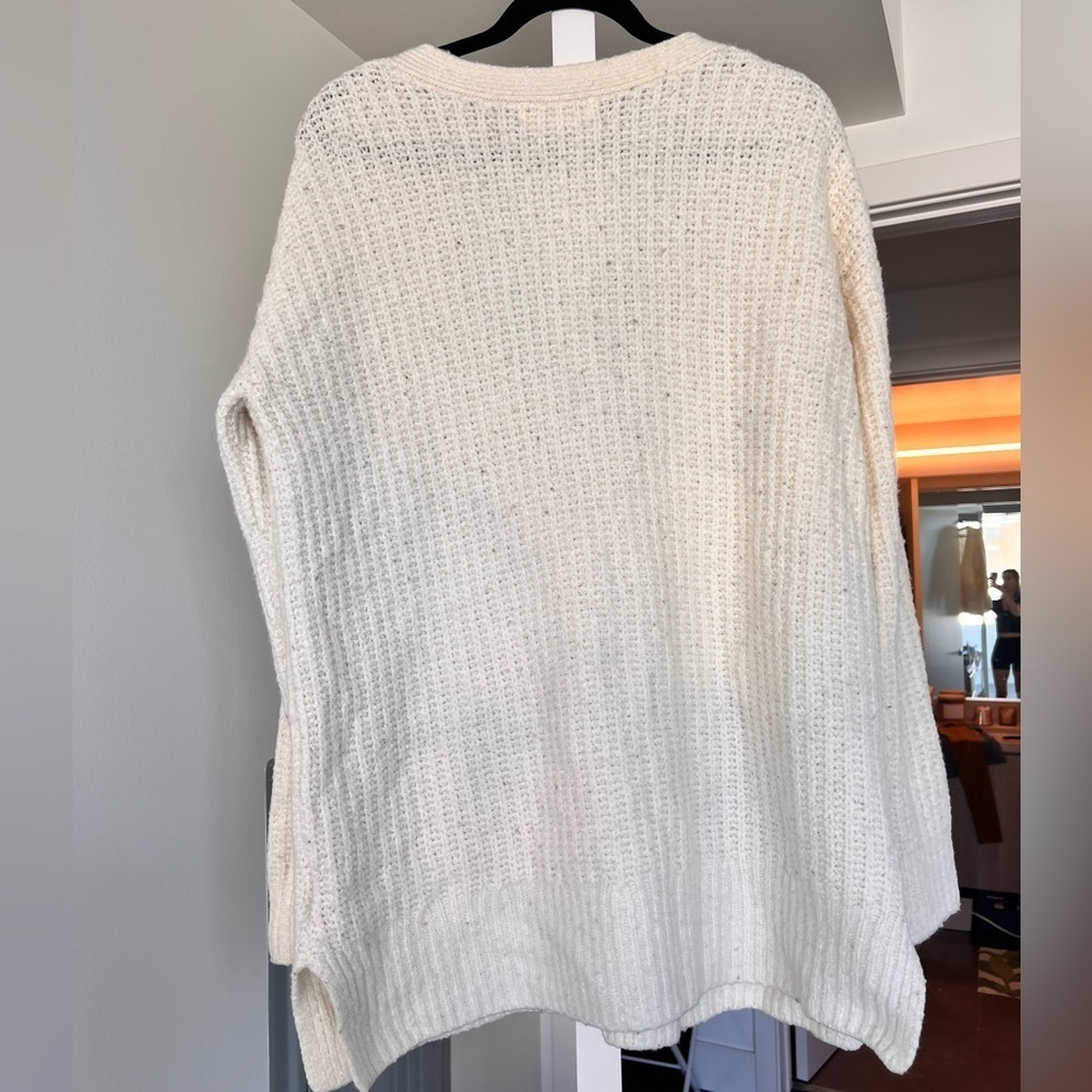 Anthropologie Merino Wool Blend Cream Knit Button Down Cardigan- M - Picture 6 of 8